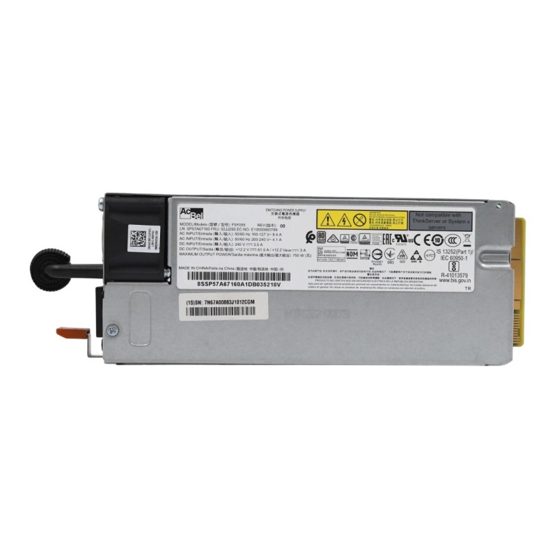 Lenovo 02JJ256 750W (230/115V) Platinum Hot-Swap Power Supply for ThinkSystem SR650/630