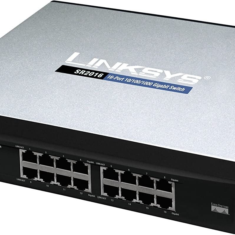 Linksys SR2016 Cisco/Linksys 16-Port 10/100/1000 Unmanaged Gigabit Switch