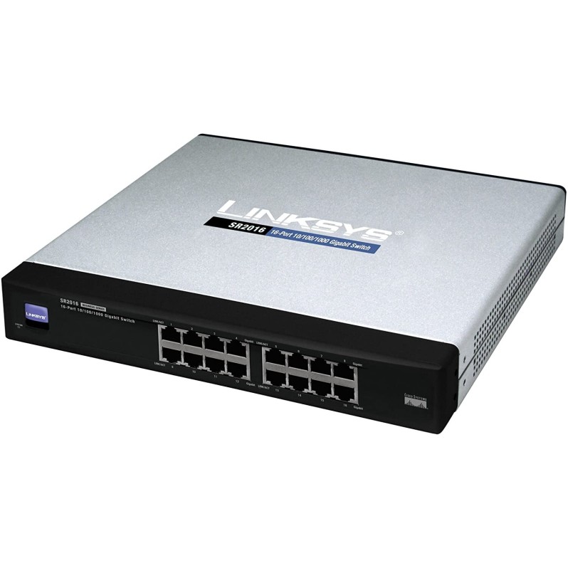 Linksys SR2016 Cisco/Linksys 16-Port 10/100/1000 Unmanaged Gigabit Switch
