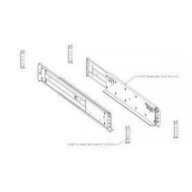 Rail Kit, 4-Post, Round or Square Hole, Adjustable, 24-32 Inch Rail Compatibility