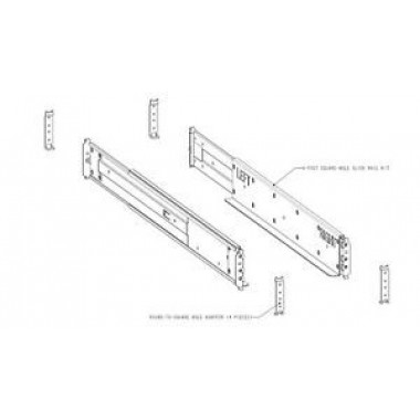 Rail Kit, 4-Post, Round or Square Hole, Adjustable, 24-32 Inch Rail Compatibility