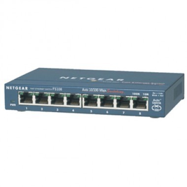 ProSafe FS108 8-Port Fast Ethernet 10/100 Desktop Switch with 4-Port PoE