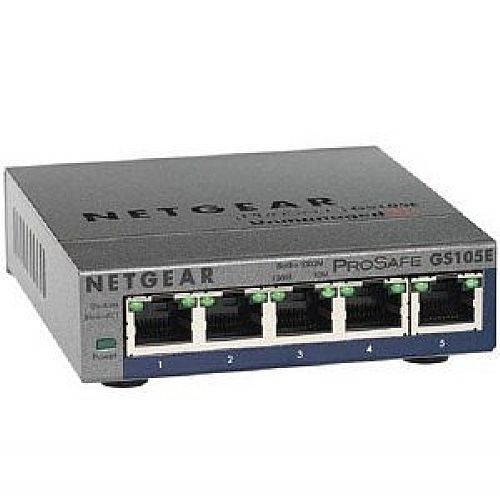 Netgear GS105E-100NAS ProSafe Plus 5-Port Green Gigabit Switch with QoS & VLAN