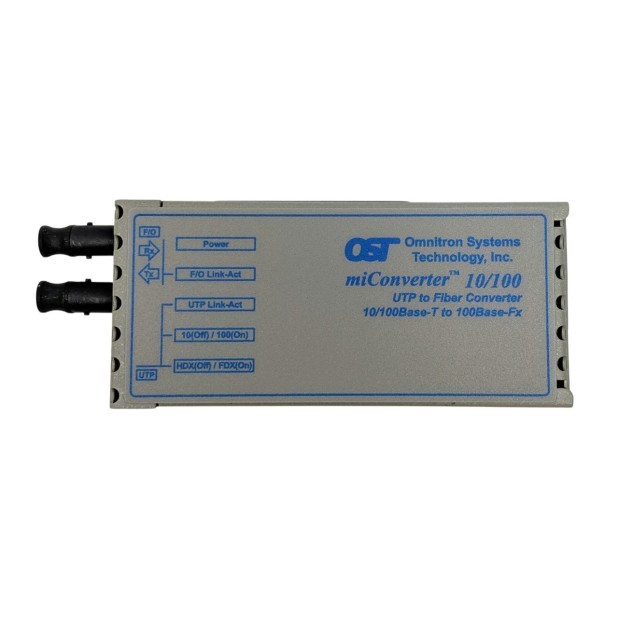 Omnitron 1120-0-0W MiConverter 10/100Base-TX RJ45-100Base-FX St/mm 1.3/5km Auto/man, No Power Supply, Wide
