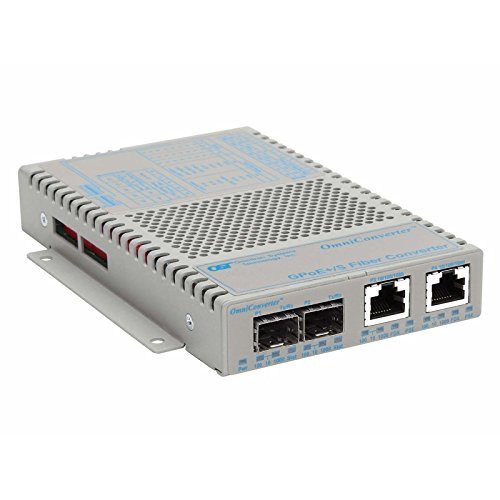 Omnitron 9439-1-21W OmniConverter Gpoe+/s 2x 10/100/1000Base-T - 2x 100/1000Base-X SFP AC Wide