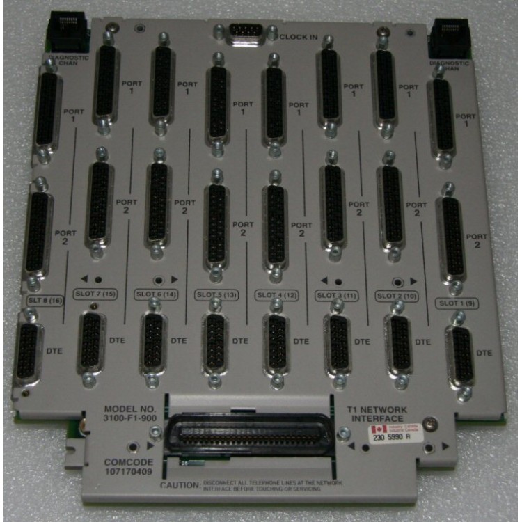 Paradyne 3100-F1-900 Comsphere 3000 T1 Interface Back Slot Paradyne 3100-F1-900 Comsphere 3000 T1 Interface Back Slot