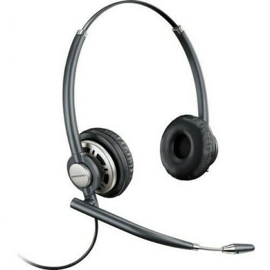 Corded Binaural Headset, Stereo, Wired, Over-the-head Binaural, Noise Cancelling Microphone (Black)