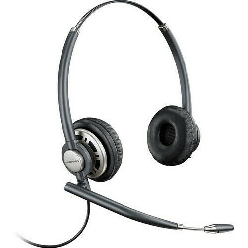 Plantronics HW720 Corded Binaural Headset, Stereo, Wired, Over-the-head Binaural, Noise Cancelling Microphone (Black)