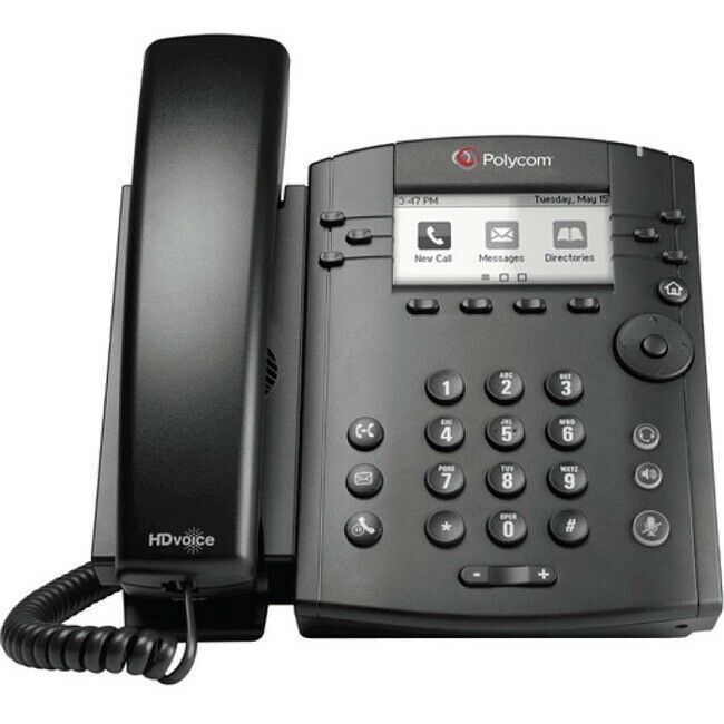 Polycom 2200-46161-001 VVX310, Business Class VoIP Phone, 6-Line, Gigabit Ethernet Port / PoE