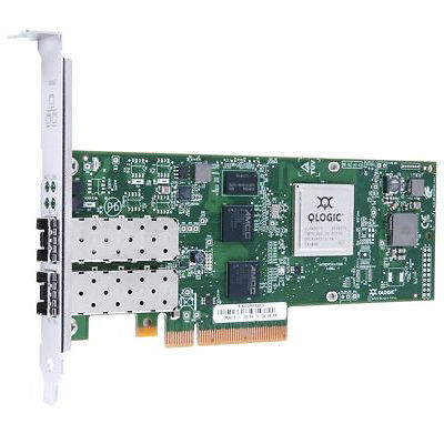 QLogic QLE8242-SR-CK Fiber Optic Card 10GbE PCIe8 2-Port FCoE iSCSI Can LC MMF Optics