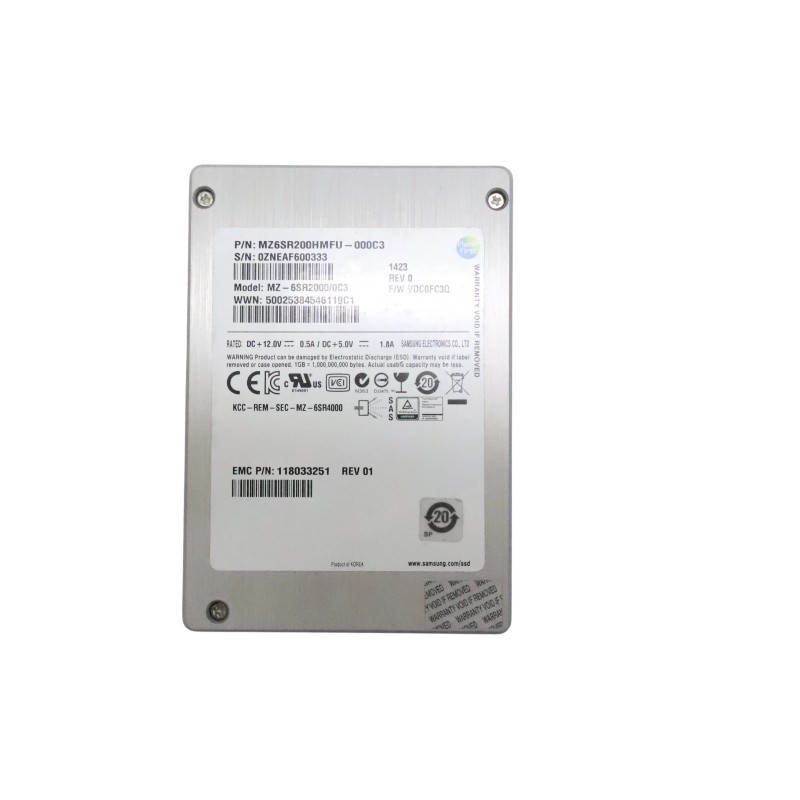 Samsung MZ-6SR2000/0C3 200GB SSD SAS 2.5-Inch 6Gb/s Enterprise Drive