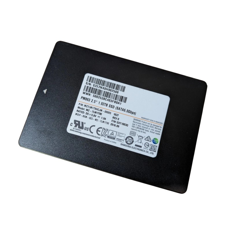 Samsung MZ7LM1T9HCJM-00005 1.92TB 2.5-Inch SATA SSD 6Gb/s PM863 Samsung MZ7LM1T9HCJM-00005 1.92TB 2.5-Inch SATA SSD 6Gb/s PM863