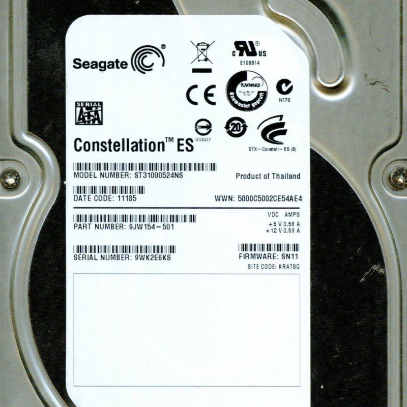 Seagate 9JW154-501 ST31000524NS 1000GB 3.5-Inch SATA Hard Drive HDD 1TB Constellation