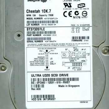 Hard Drive, 73GB 10k Ultra 320 SCSI 80 Pin