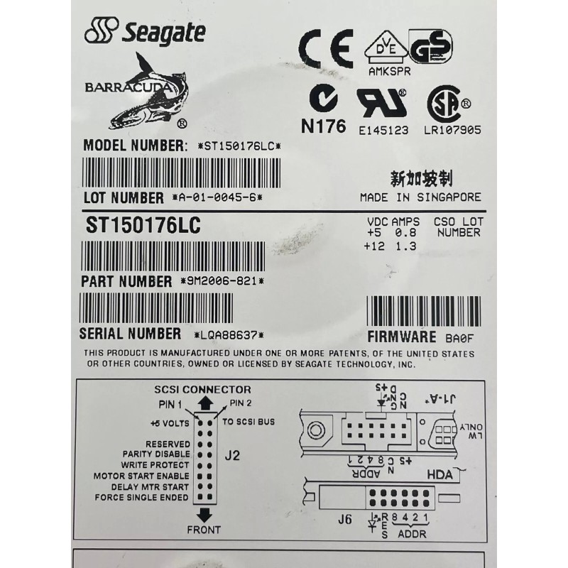 Seagate ST150176LC 50GB 7200rpm SCSI 80-pin Ultra Hard Drive