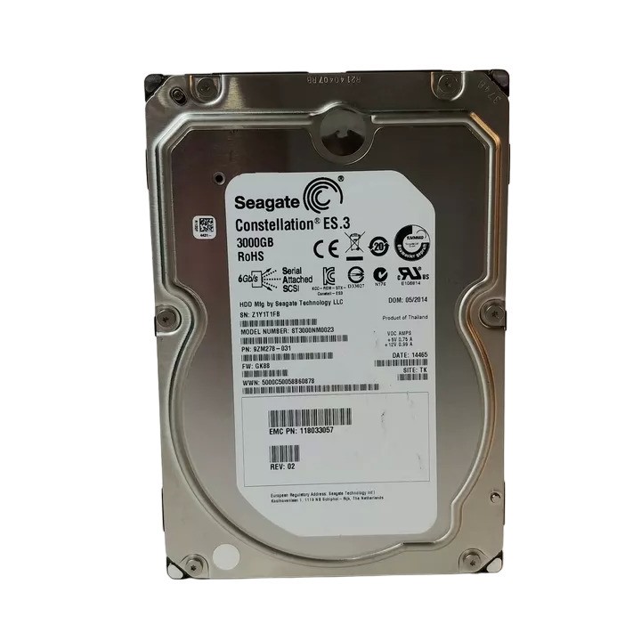 Seagate ST3000NM0023 Constellation ES.3 3TB 7200RPM SAS 6.0 GB/s Enterprise Hard Disk Drive