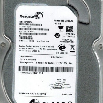 Barracuda 160GB 7.2K 3.5 SAS 3Gbs Hard Disk Drive HDD