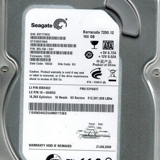 Seagate ST3160318AS Barracuda 160GB 7.2K 3.5 SAS 3Gbs Hard Disk Drive HDD