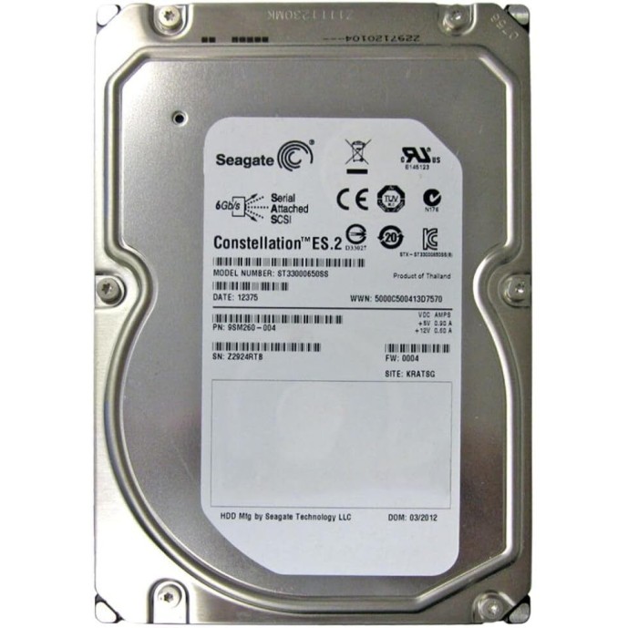 Seagate ST33000650SS Constellation ES.2 SAS 6Gb/s 3-TB Hard Drive Seagate ST33000650SS Constellation ES.2 SAS 6Gb/s 3-TB Hard Drive