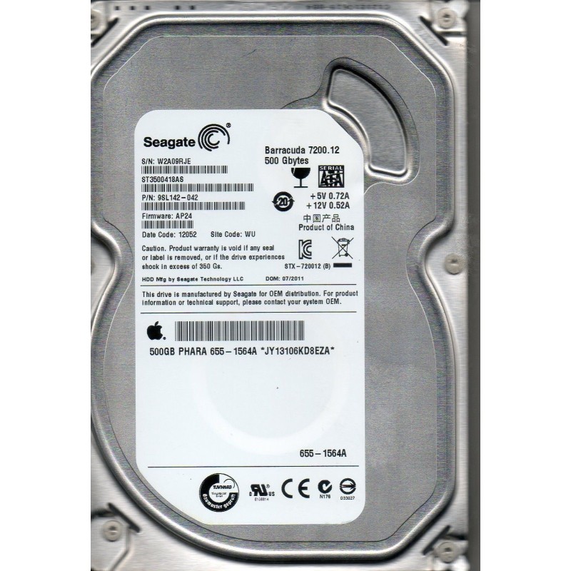 Seagate ST3500418AS Barracuda 500GB 7.2k RPM SATA 3.5-Inch HDD Hard Disk Drive