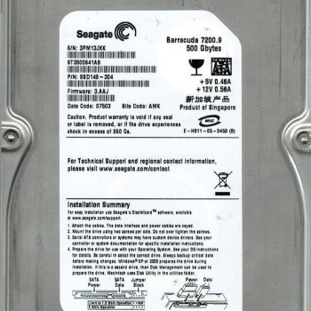 500GB HDD Hard Disk Drive Ultra ATA-100 7200RPM Barrauda 7200.9