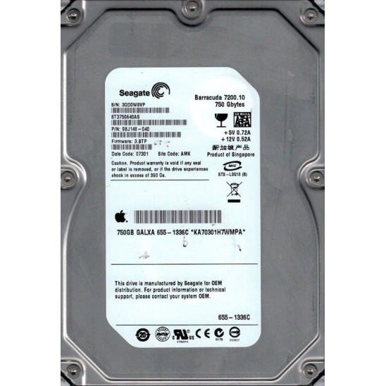 Seagate ST3750640AS Barracuda 750GB 7.2K 3.5 SATA 3Gbs Hard Disk Drive HDD