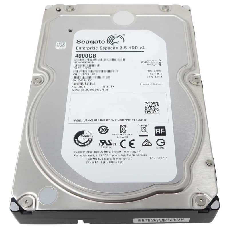 Seagate ST4000NM0034 3.5-Inch SAS 12Gb/s 4TB 7200RPM 512E Hard Disk Drive