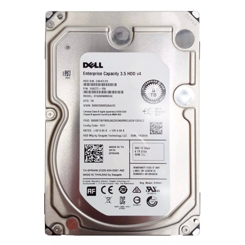 Seagate ST6000NM0034 Dell 6TB 7.2K 3.5 NL SAS 12Gbs Hard Disk Drive HDD