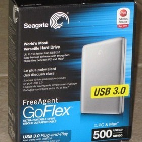 500GB Ultra-Portable Hard Drive Freeagent Goflex USB 3.0 5400 RPM 8MB 2.5-Inch Silver