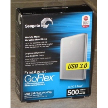 500GB Ultra-Portable Hard Drive Freeagent Goflex USB 3.0 5400 RPM 8MB 2.5-Inch Silver