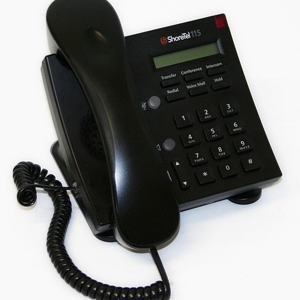 ShoreTel IP115 Single-Line VoIP Telephone Set with Handset & Curly Cord