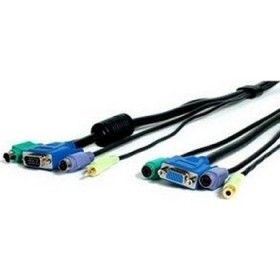 10-Foot 4in1 Black USB Keyboard Monitor Mouse Speaker Cable