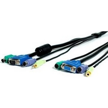 10-Foot 4in1 Black USB Keyboard Monitor Mouse Speaker Cable