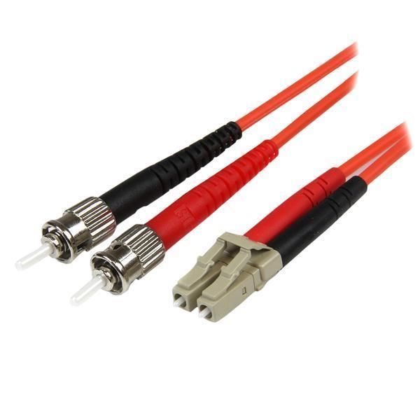 StarTech 50FIBLCST2 2-Meter Fiber Optic Multimode Duplex LC/st 50/125 Patch Cable