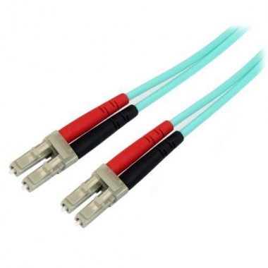 1-Meter Fiber Cable LC/LC 50/125 Duplex 10Gb Aqua Multimode LSZH