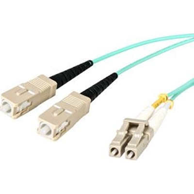 StarTech A50FBLCSC2 2-Meter Fiber Cable LC/SC 50/125 Duplex 10Gb Aqua Multimode Lszh
