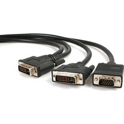 StarTech DVIVGAYMM6 6-Foot DVI I to DVI-D & VGA Splitter Cable M/F Y Cable Adapter