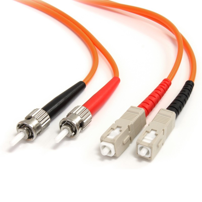 StarTech FIBSTSC1 1-Meter MMF Fiber Optic Patch Cable ST/SC Connectors