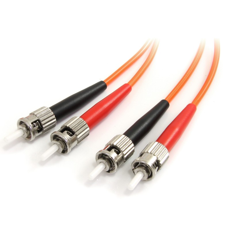 StarTech FIBSTST1 1-Meter MMF Fiber Optic Patch Cable - ST to ST Connectors StarTech FIBSTST1 1-Meter MMF Fiber Optic Patch Cable - ST to ST Connectors