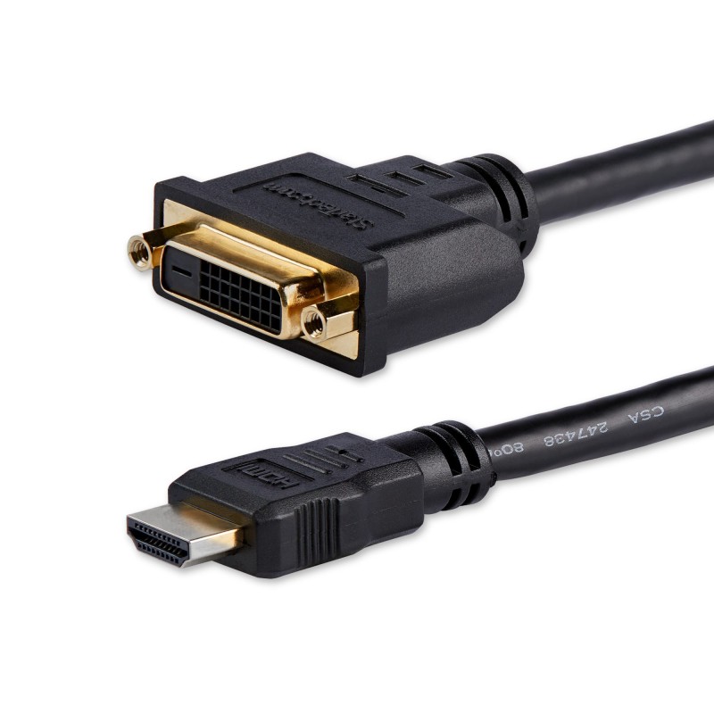 StarTech HDDVIMF8IN 8-Inch HDMI to DVI Dongle Male to Female Adapter StarTech HDDVIMF8IN 8-Inch HDMI to DVI Dongle Male to Female Adapter