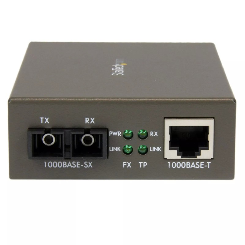 StarTech MCMGBSC055 Gigabit Fiber Converter MM Ethernet Media Converter SC 550m