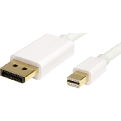 StarTech MDP2DPMM2MW 2-Meter Mini Displayport to Displayport M/M White Cable
