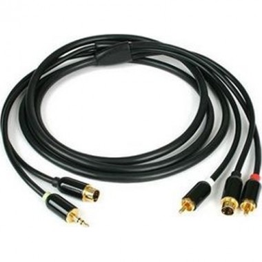 10-Foot Svideo/3.5mm Headphone to Svideo/rca Audio PC to Tv A/v Cable