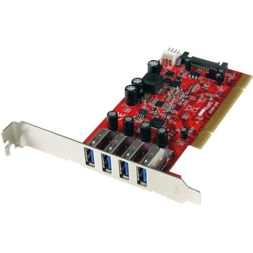 StarTech PCIUSB3S4 4-Port PCI Superspeed USB 3 Controller Card with SATA/sp4 Power