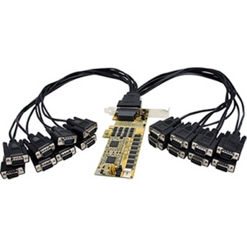 16-Port Low-Profile PCIe Serial Card with RS232 Ports and Cable