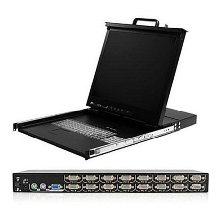StarTech RACKCONS1916 1U 19-Inch RackMount LCD Console with 16-Port KVM Switch