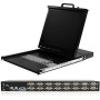 1U 19-Inch RackMount LCD Console with 16-Port KVM Switch
