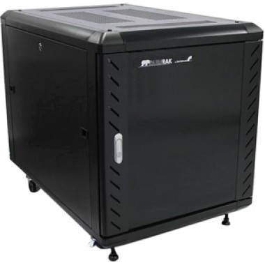 12U Enclosed Rack 36-Inch with Doors Black Aluminum