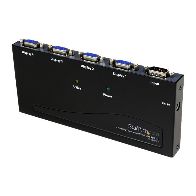 StarTech ST124PRO 4-Port VGA Splitter VGA Monitor Video 350MHz 2048x1536