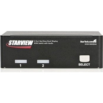 2-Port DVI USB KVM Switch Dual Monitor with Audio & USB Hub